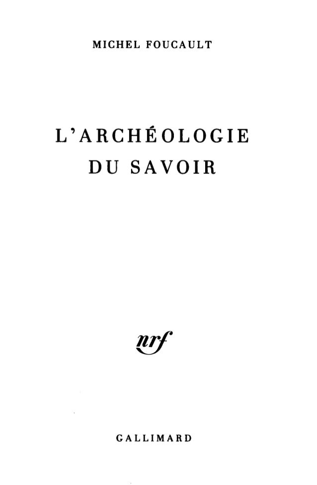 foucault archeologie du savoir
